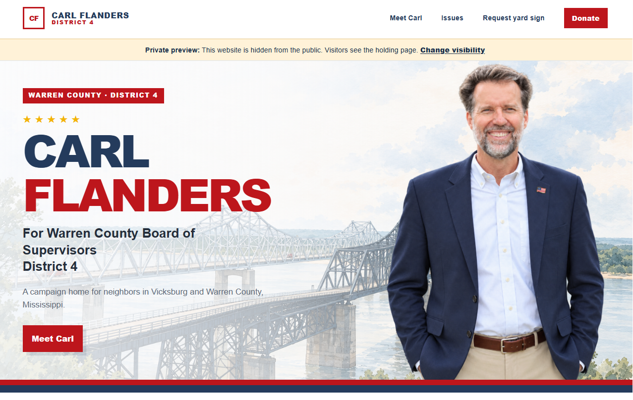 Screenshot of the Carl Flanders website